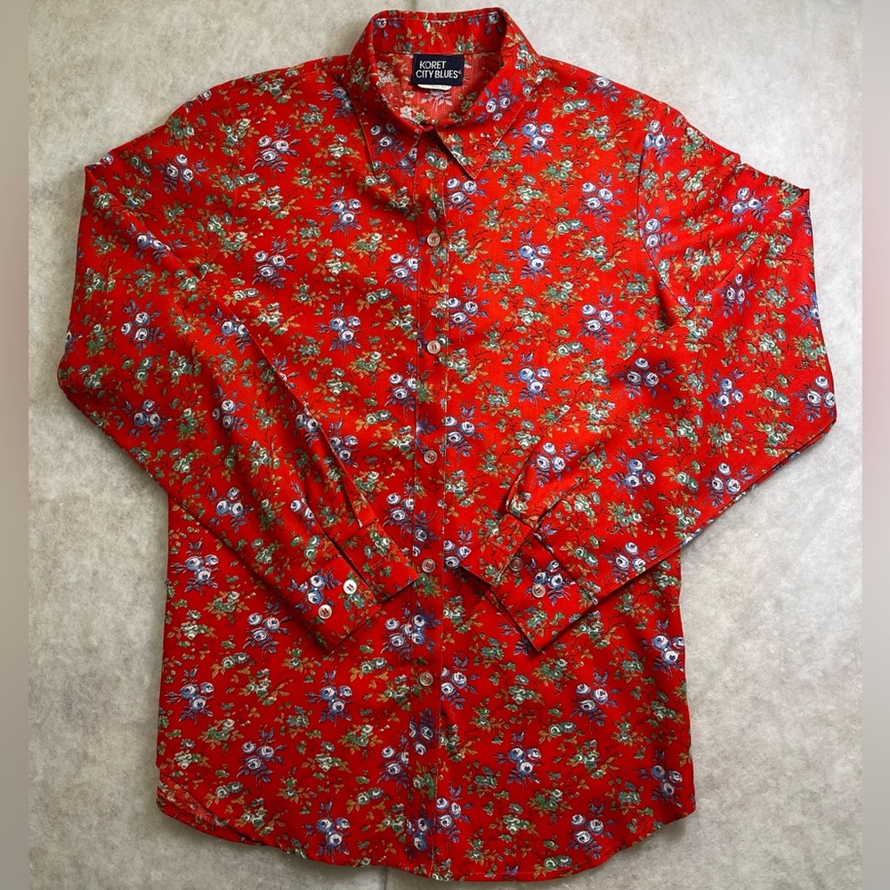 Koret Red Floral Casual Button Down Shirt (SKU354)
